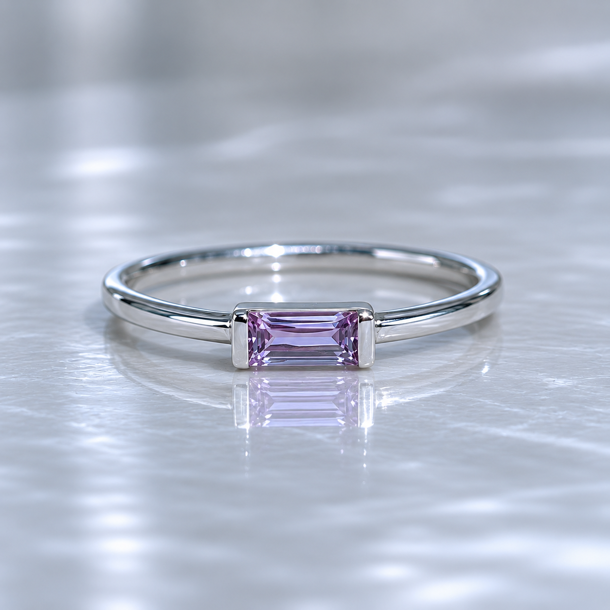 Alexandrite Baguette Ring