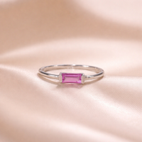 Pink Sapphire Baguette Ring