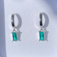 Paraiba Tourmaline Baguette Hoop Earrings
