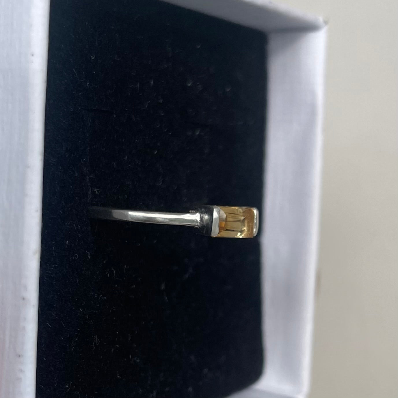 Citrine Baguette Ring