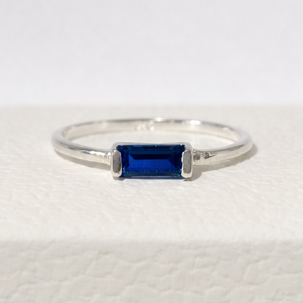 Blue Sapphire Baguette Ring
