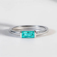 Paraiba Tourmaline Baguette Ring