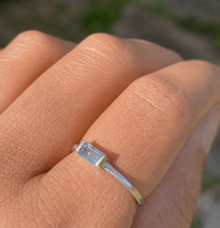 Aquamarine Baguette Ring