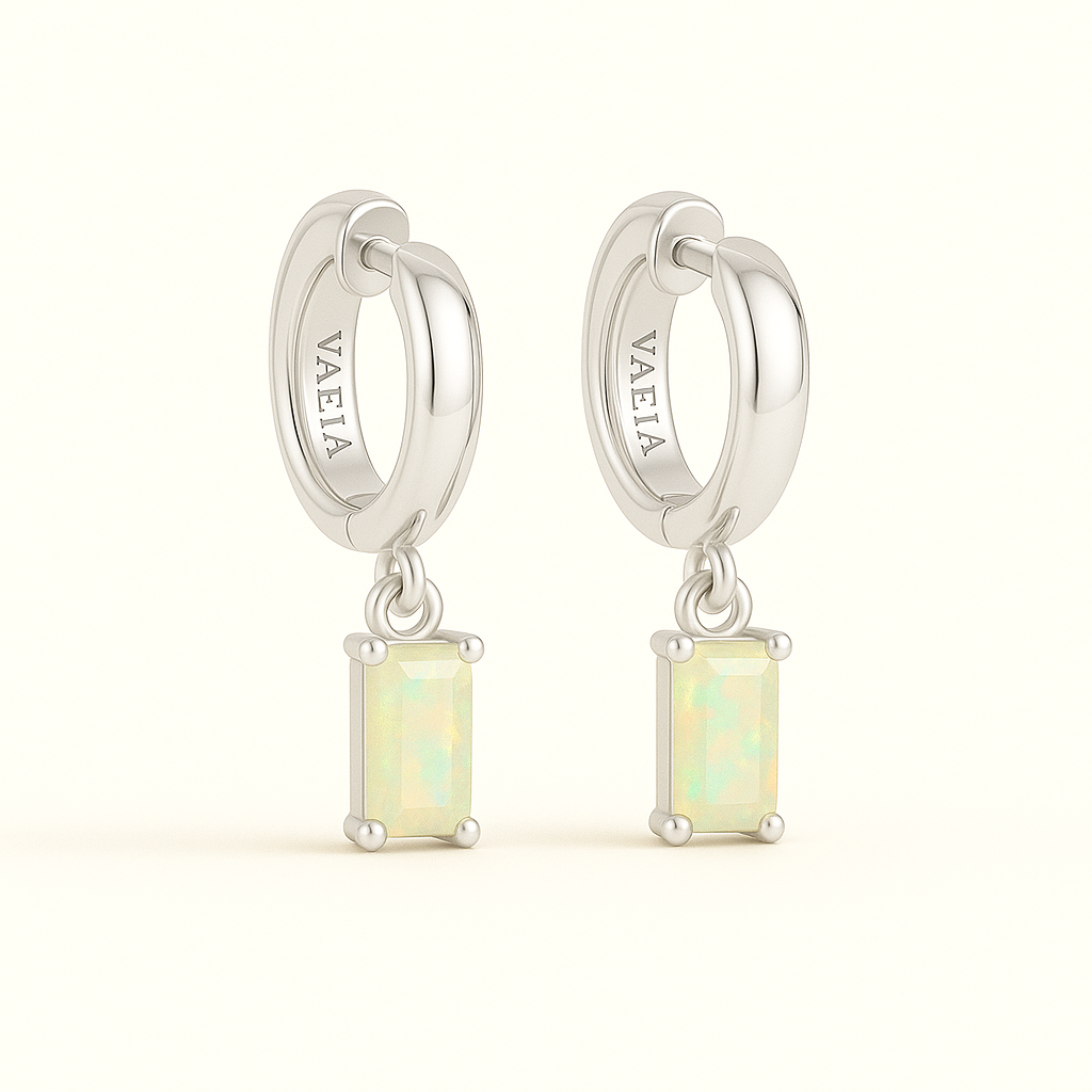 Ethiopian Opal Baguette Earring