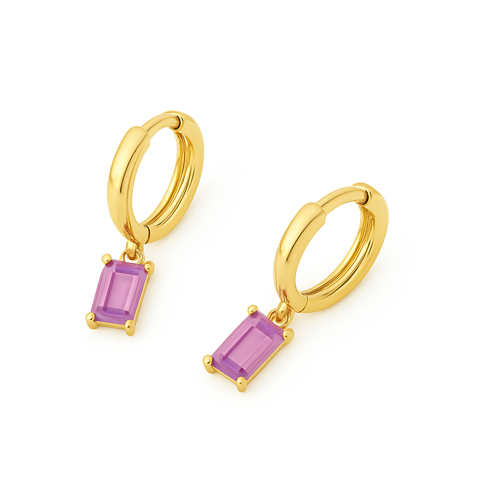 Amethyst Baguette Earring