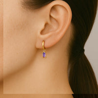 Amethyst Baguette Earring
