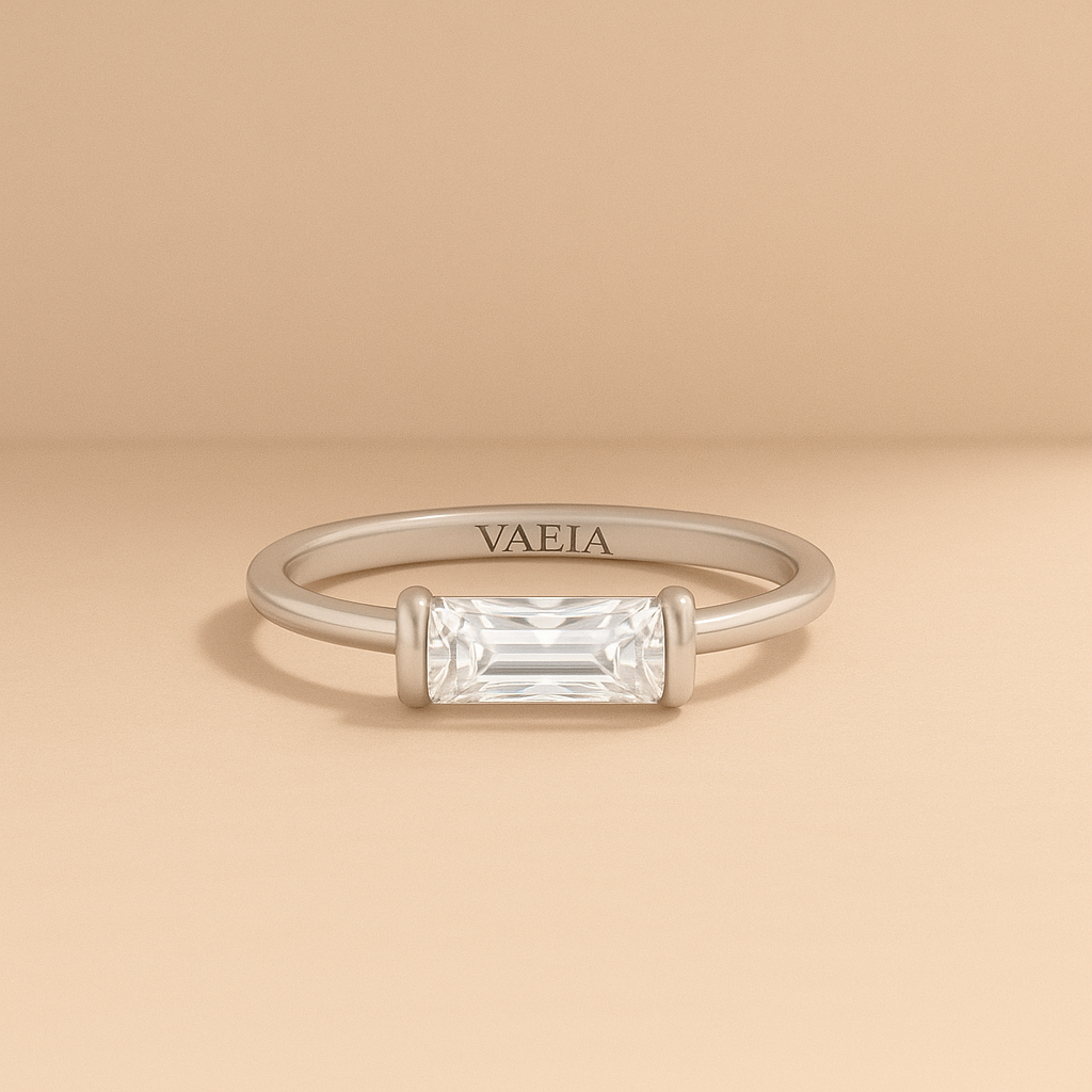 Moissanite Baguette Ring