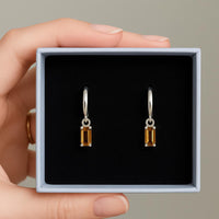 Citrine Baguette Earring