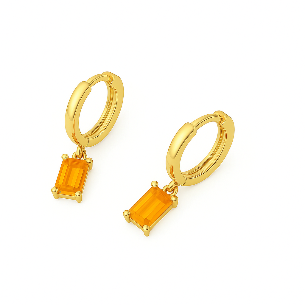 Citrine Baguette Earring