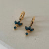 Dangle London Blue Topaz Lotus Flower Hoop Earrings | Rose Gold