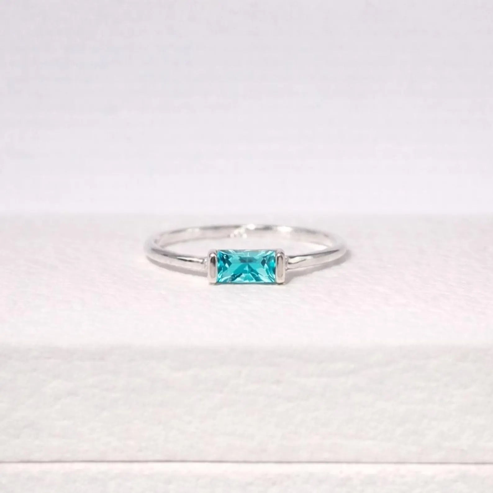 Paraiba Tourmaline Baguette Ring