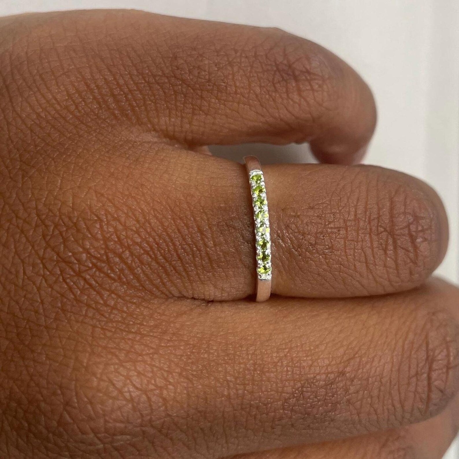 Peridot Half Eternity Ring