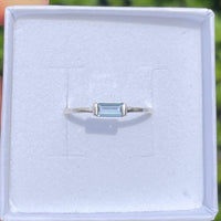 Aquamarine Baguette Ring