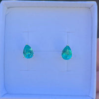 Paraiba Tourmaline Pear Cut Stud Earrings