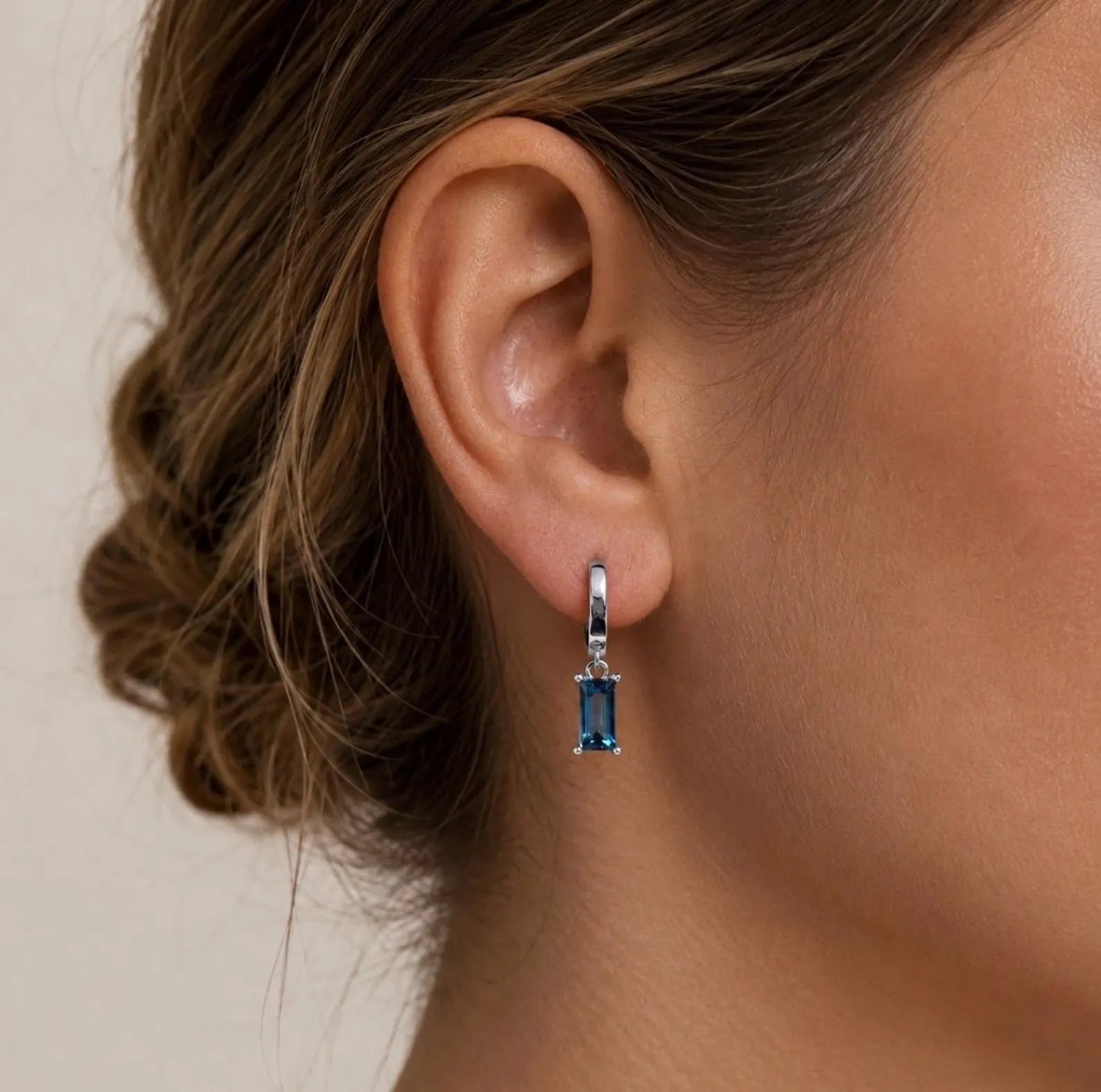 London blue topaz earring