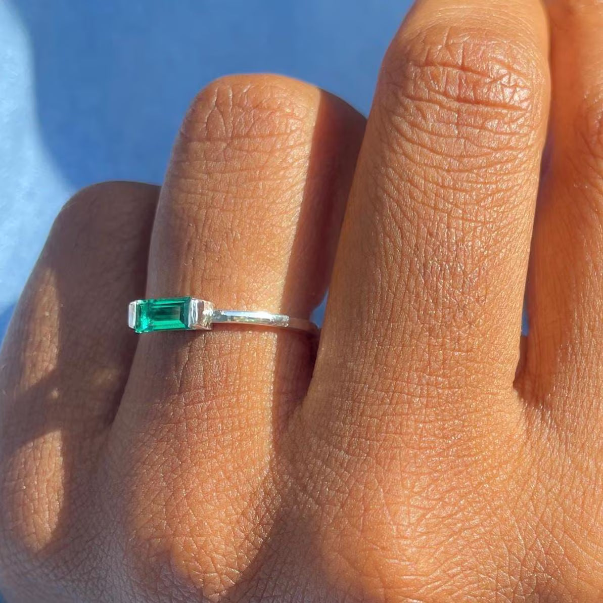 Emerald Baguette Ring