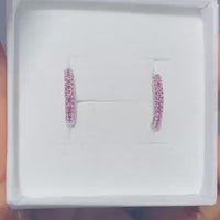 Pink Tourmaline Hoop Earrings