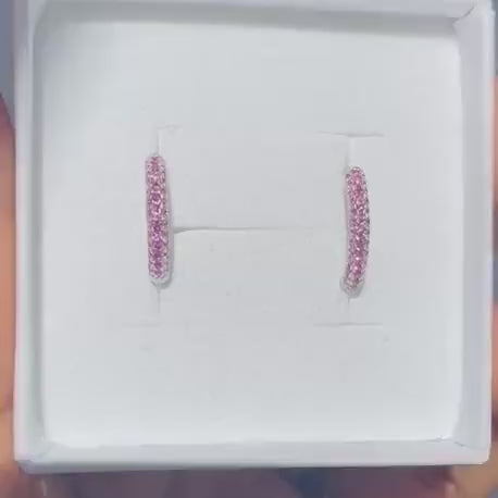 Pink Tourmaline Hoop Earrings
