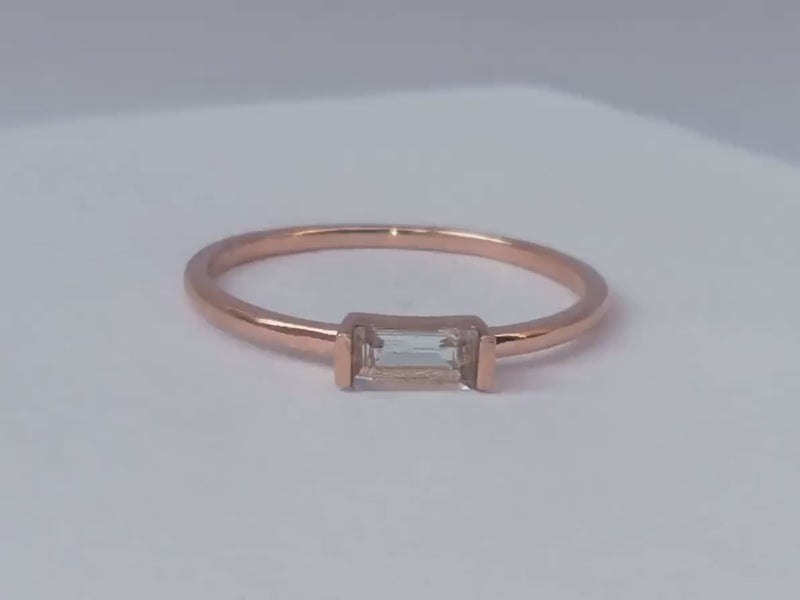 Blue Topaz Baguette Ring